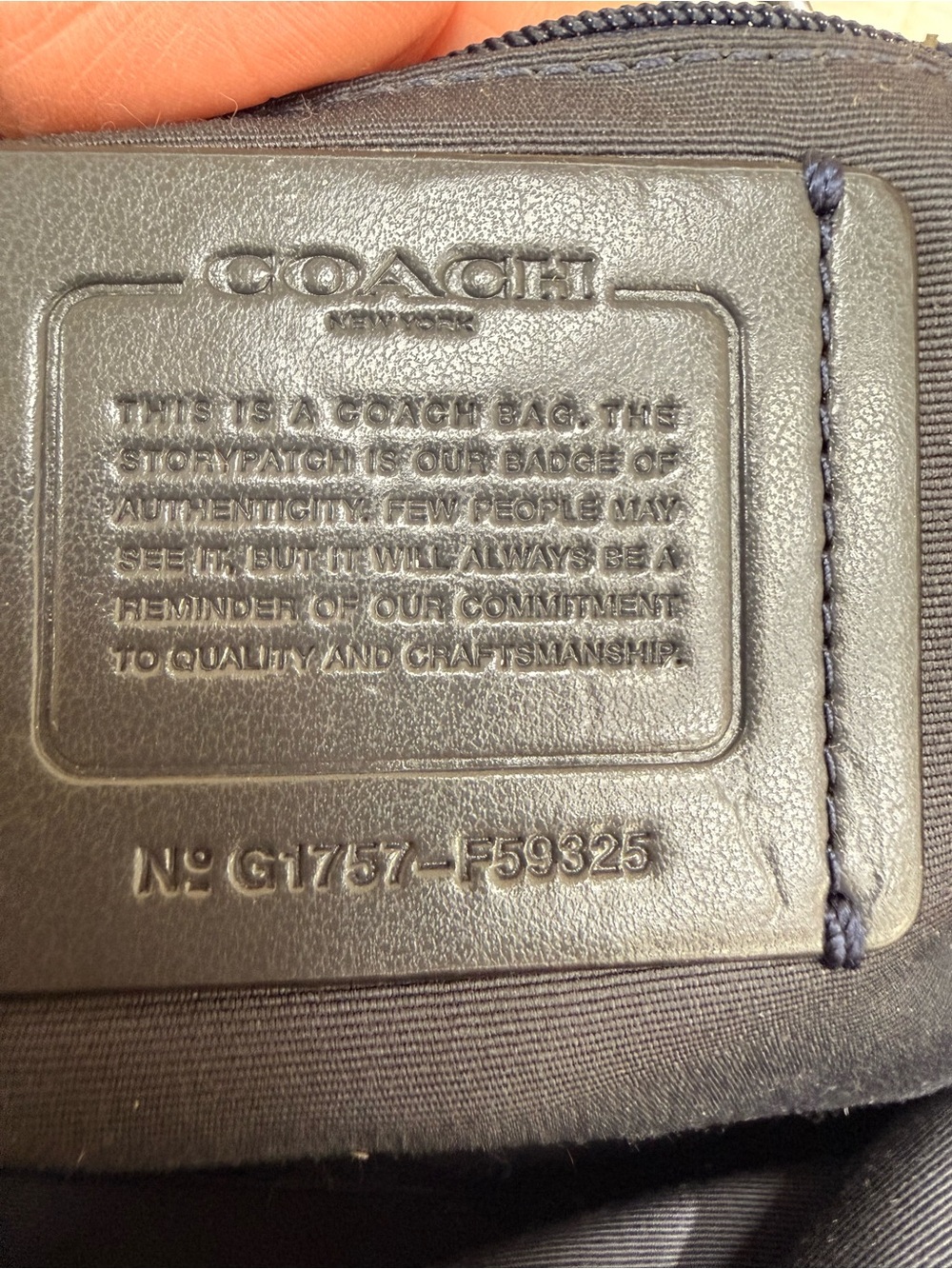 Coach Lenox F59325 Pebbled Leather Satchel Midnight Blue gunmetal hardware - Picture 8 of 11